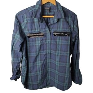 J. Crew Green Plaid Top Size 8